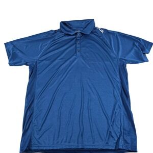 Huk Performance Fishing Polo Shirt Mens Large Blue Short Sleeve Mesh 11208